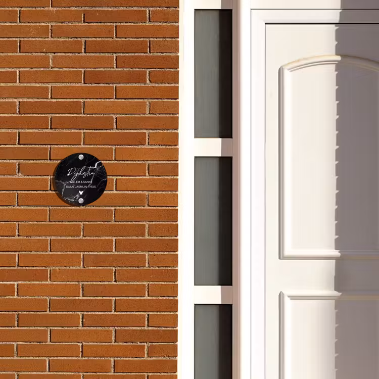 Naambordje voordeur - Rond - Marmer - Sierlijk — 3