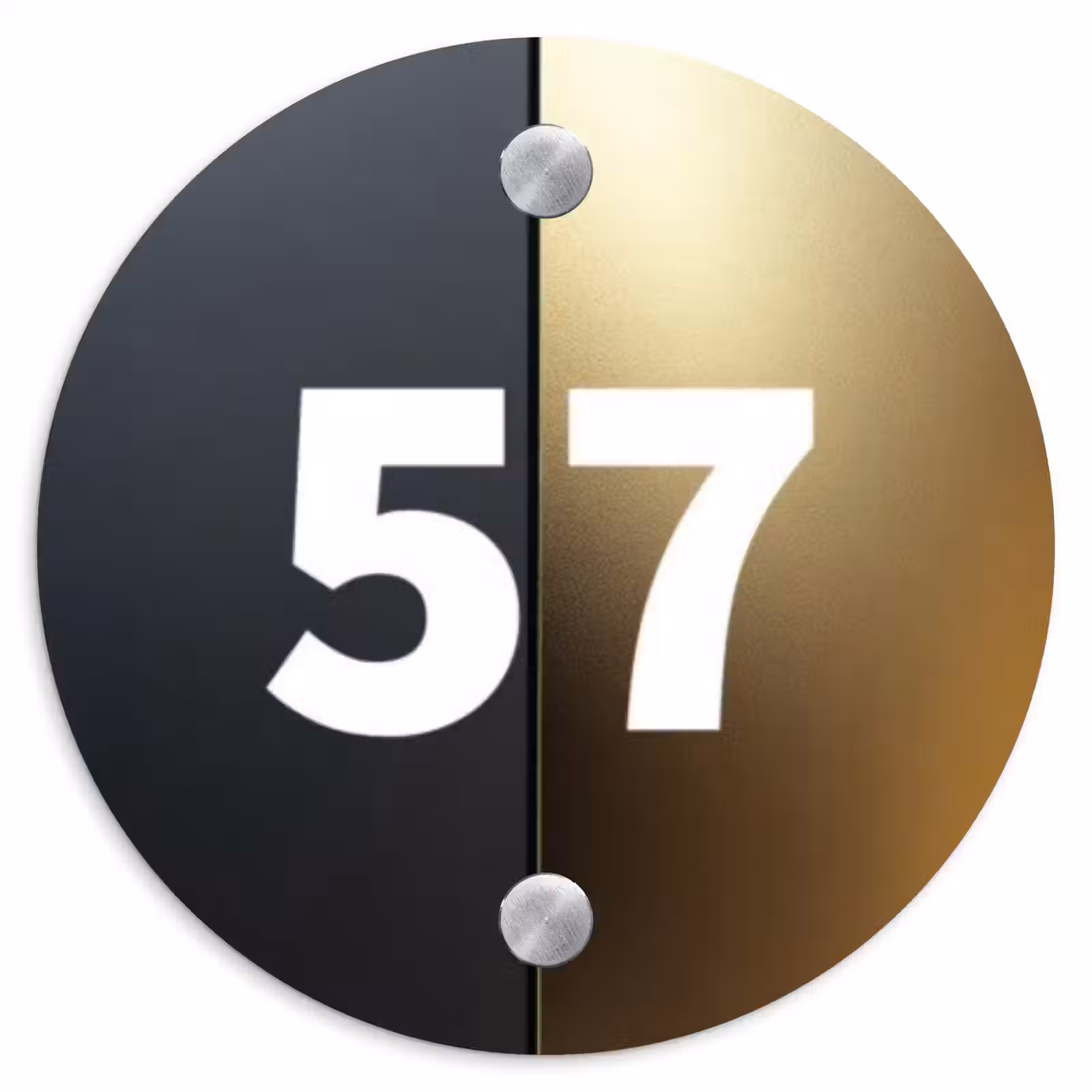 Naambordje voordeur - Rond - Half goud zwart - Traditioneel — 1