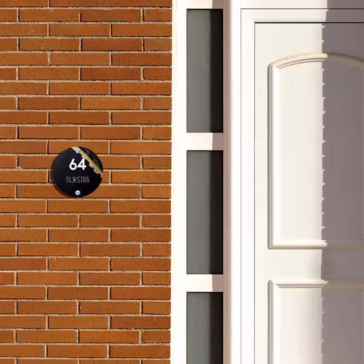 Naambordje voordeur - Rond - Gouden hoek - Modern — 3