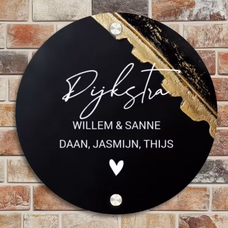 Naambordje voordeur - Rond - Gouden hoek - Sierlijk — 4