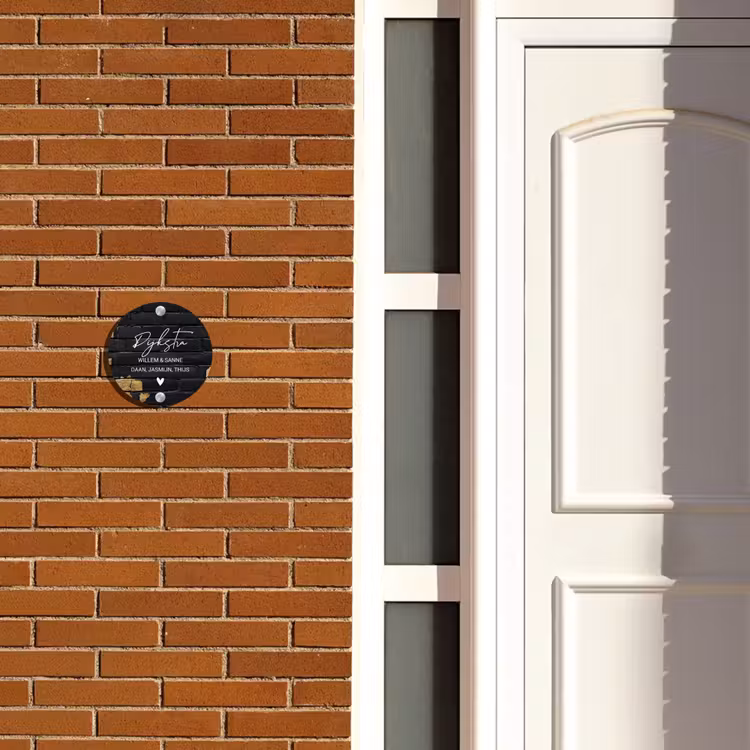 Naambordje voordeur - Rond - Stenen goud zwart - Sierlijk — 3