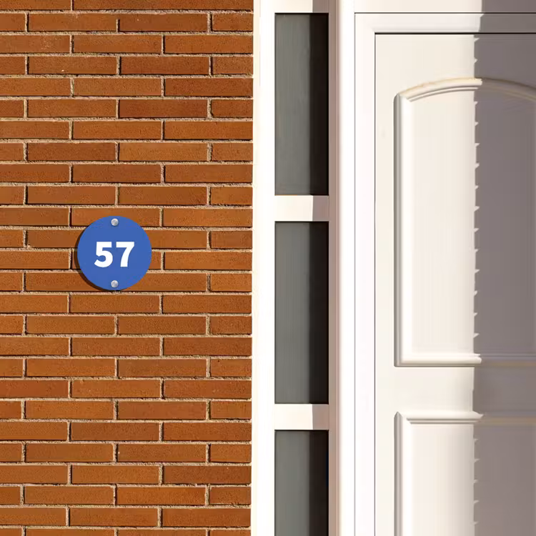 Naambordje voordeur - Rond - Kobaltblauw - Traditioneel — 3