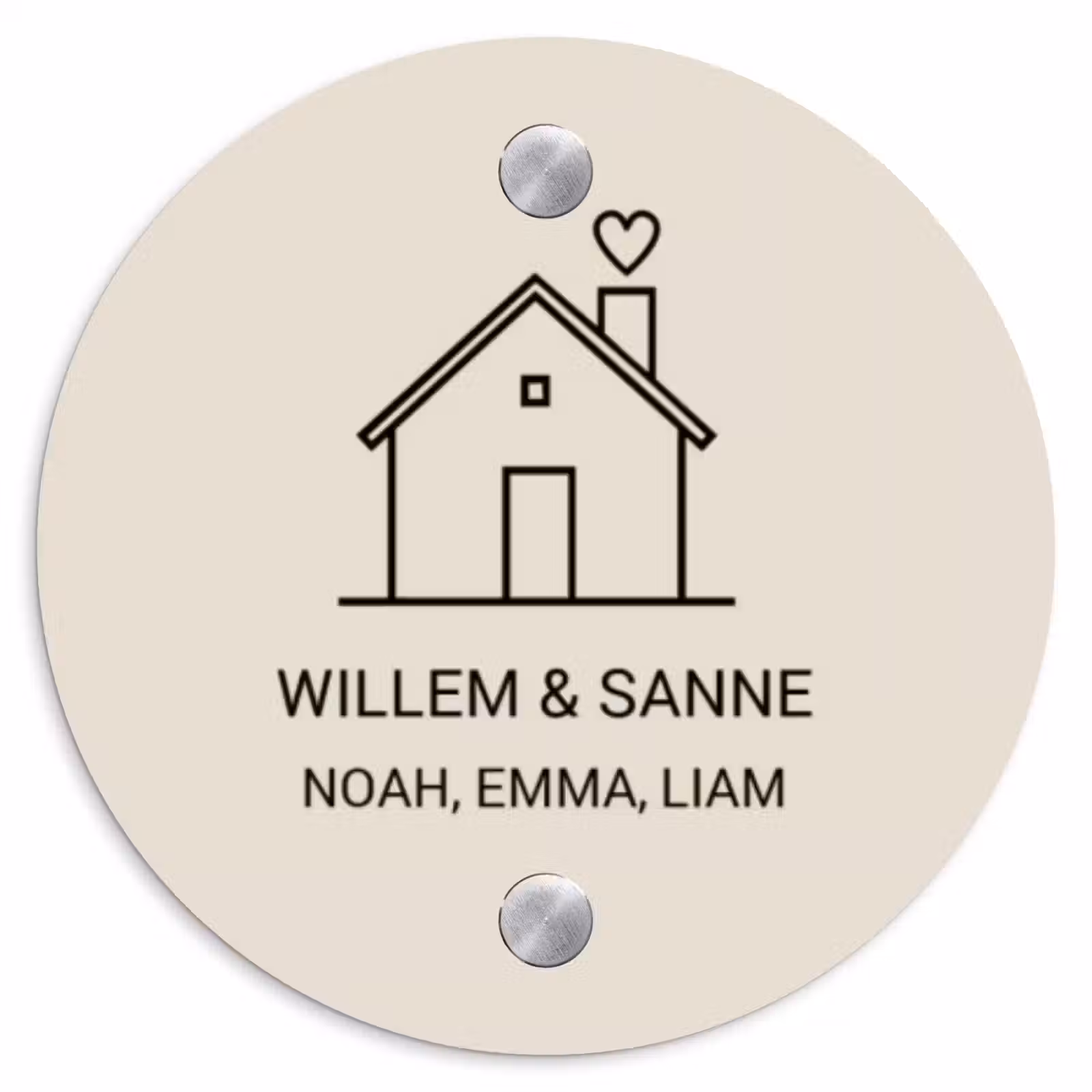 Naambordje voordeur - Rond - Huis illustratie - Klassiek — 1