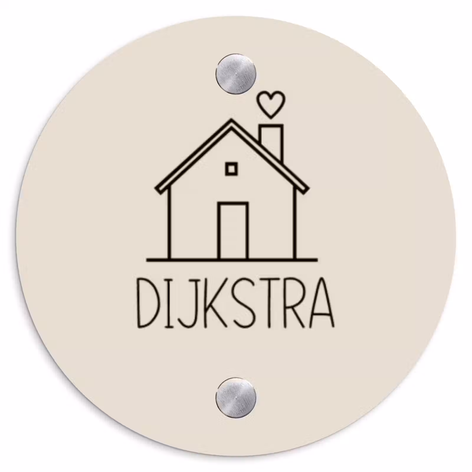 Naambordje voordeur - Rond - Huis illustratie - Modern — 1