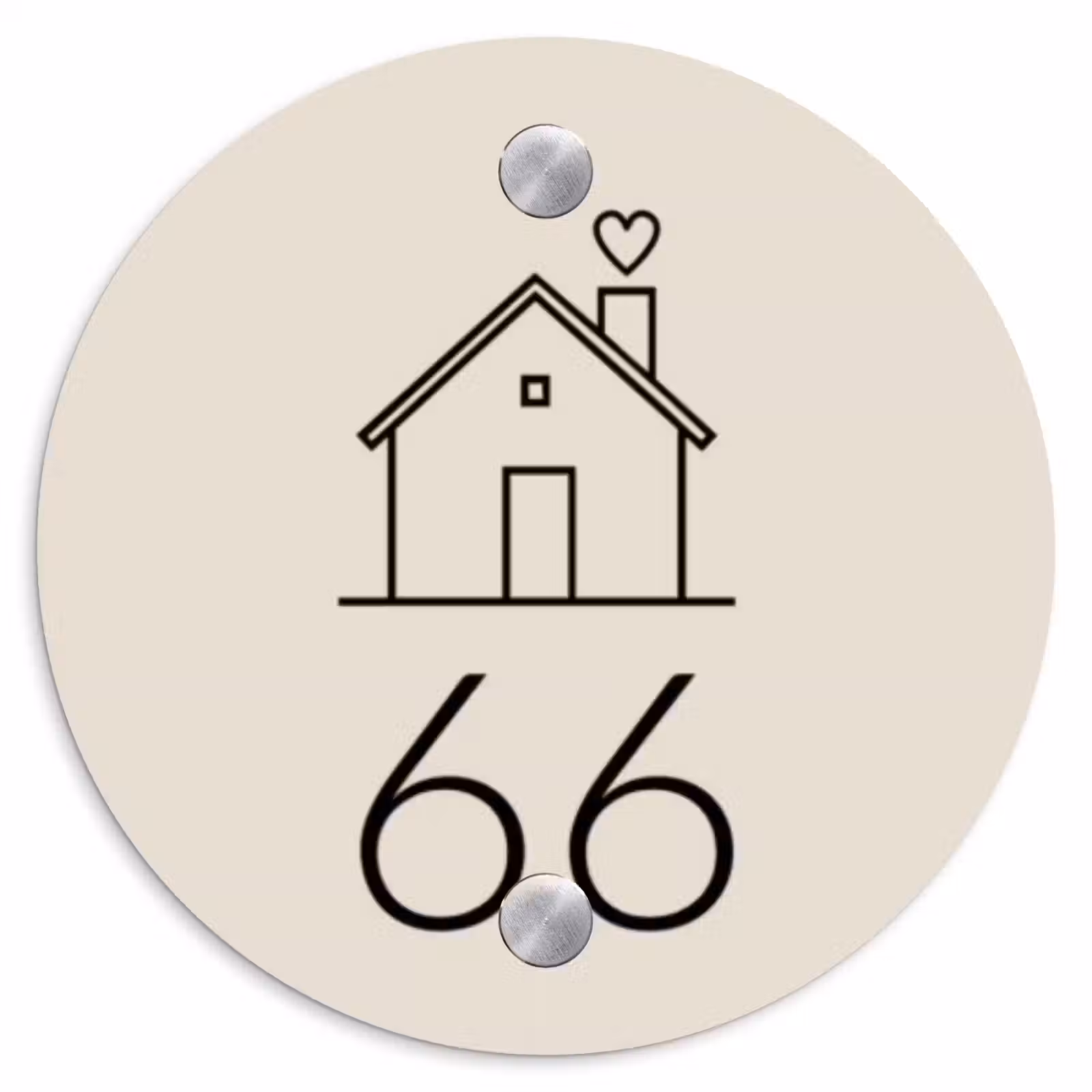 Naambordje voordeur - Rond - Huis illustratie - Traditioneel — 1