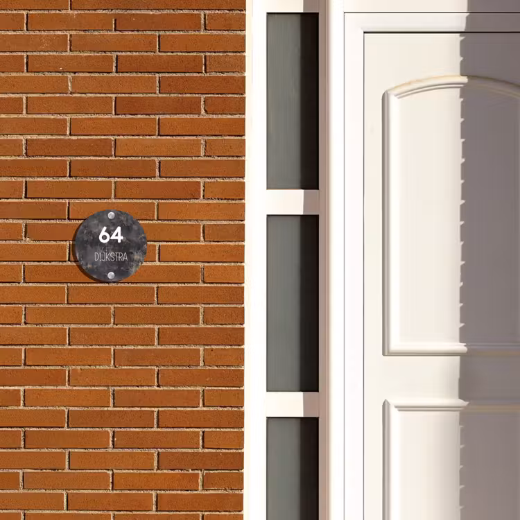 Naambordje voordeur - Rond - Verweerd metaal - Modern — 3