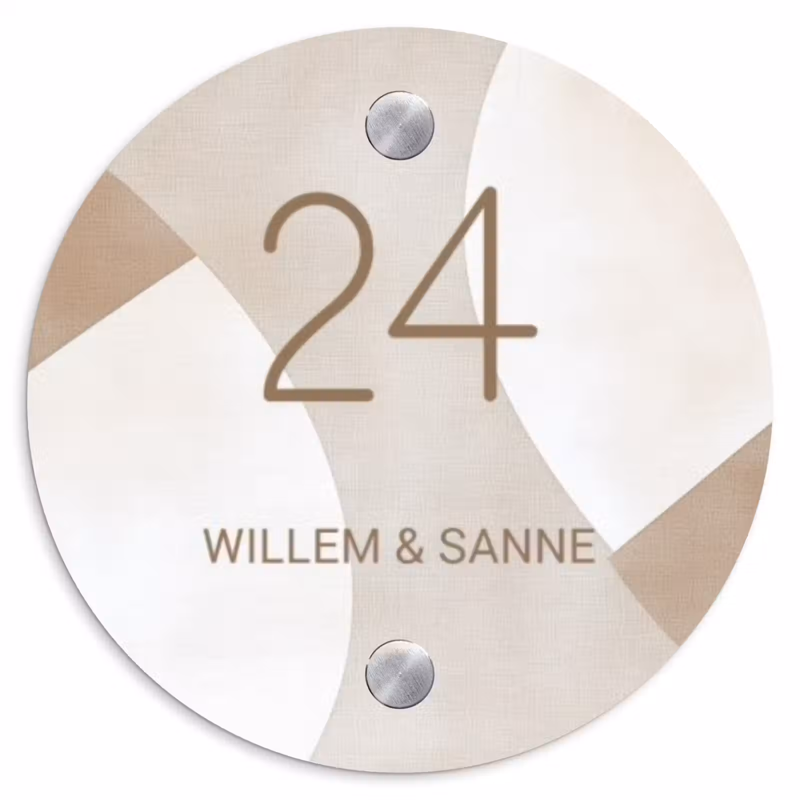 Naambordje voordeur - Rond - Abstract beige - Klassiek — 1