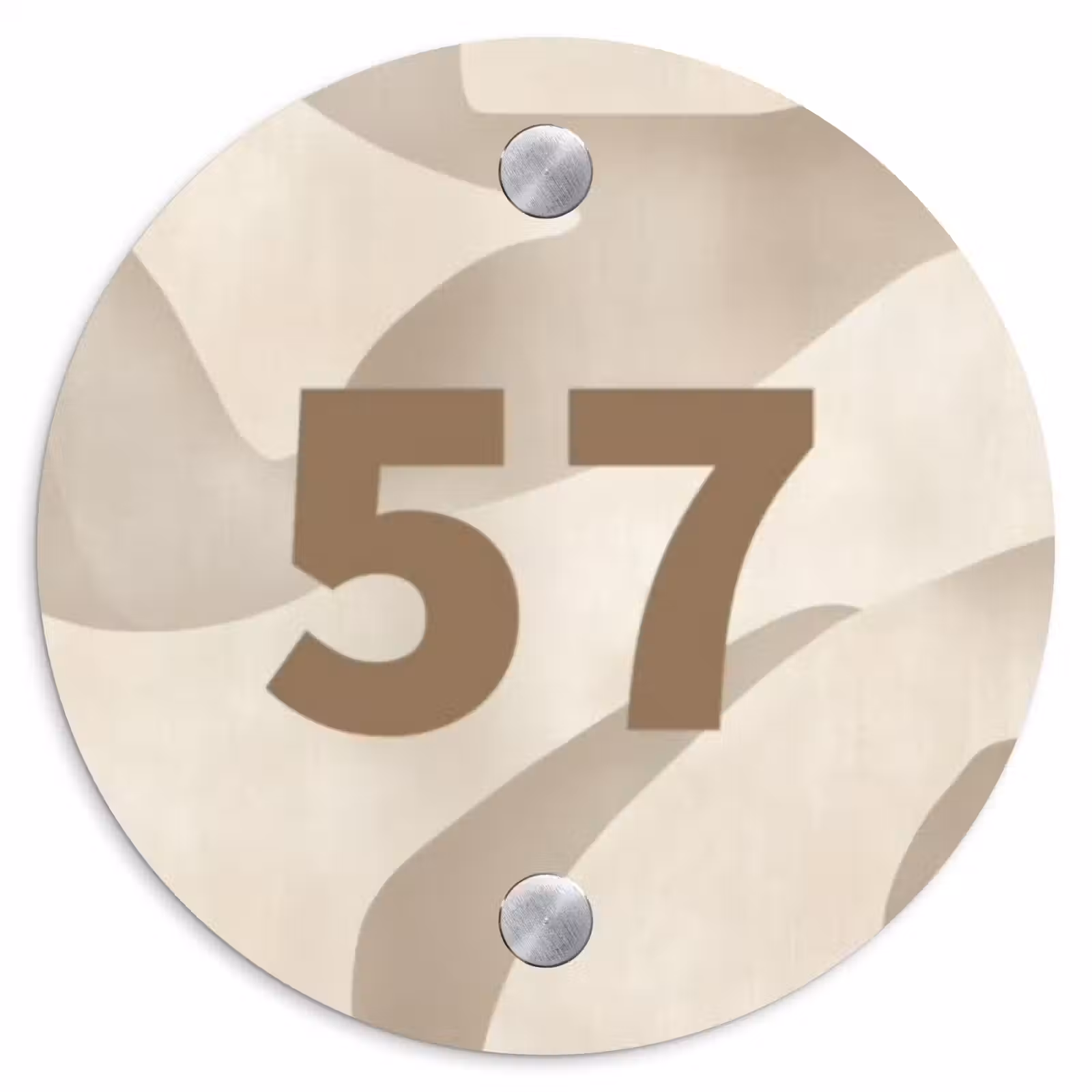 Naambordje voordeur - Rond - Beige organisch - Traditioneel — 1