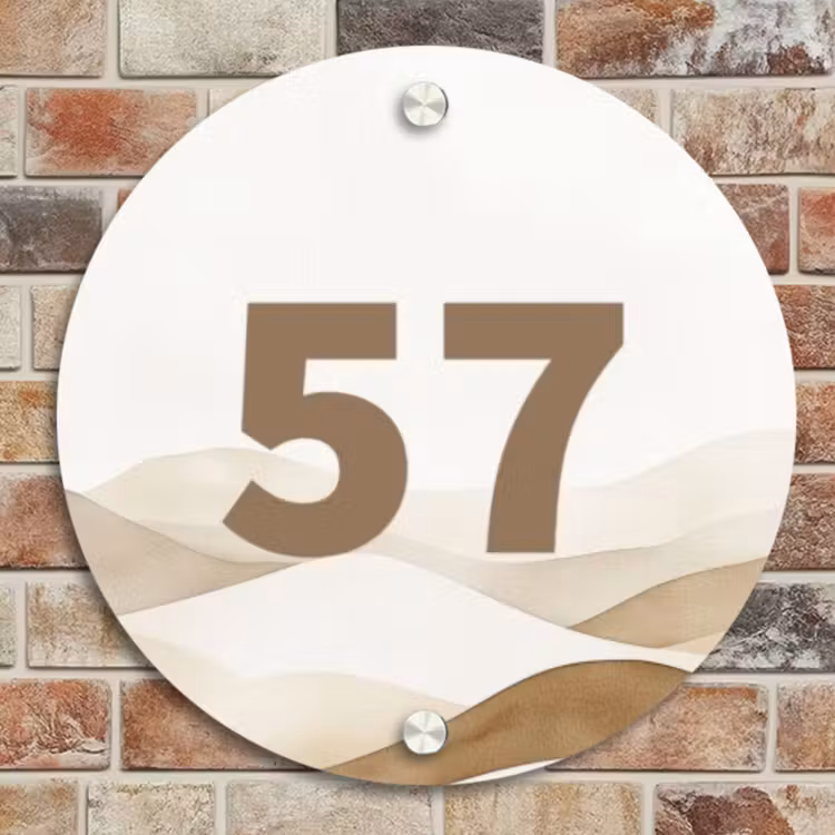 Naambordje voordeur - Rond - Beige landschap - Traditioneel — 4