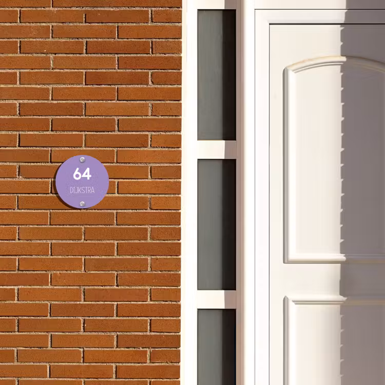 Naambordje voordeur - Rond - Paars - Modern — 3