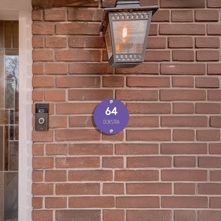 Naambordje voordeur - Rond - Donkerpaars - Modern — 5