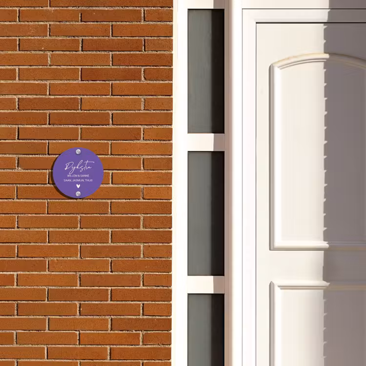 Naambordje voordeur - Rond - Donkerpaars - Sierlijk — 3