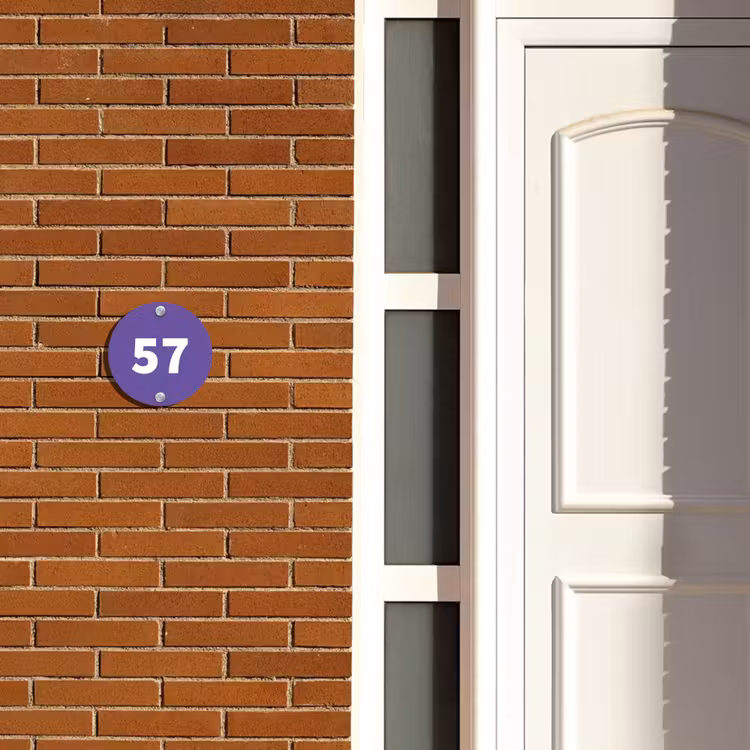 Naambordje voordeur - Rond - Donkerpaars - Traditioneel — 3