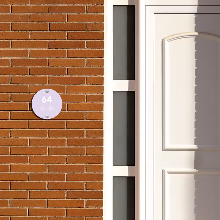 Naambordje voordeur - Rond - Lila - Modern — 3