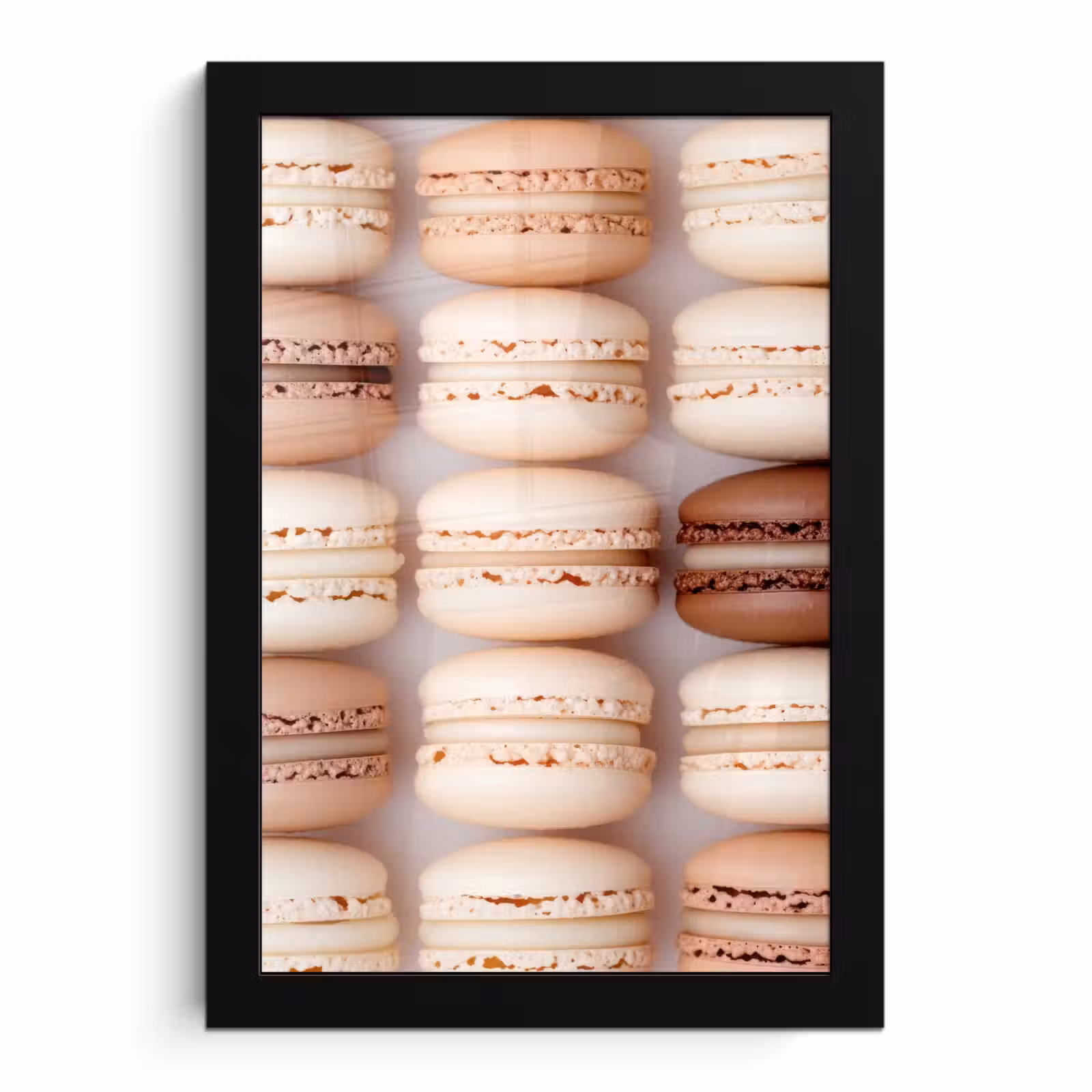 Poster met lijst - Macarons - Beige - Bruin — 1
