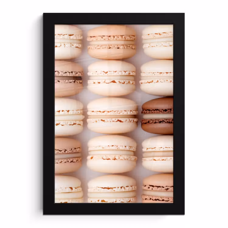 Poster met lijst - Macarons - Beige - Bruin — 1
