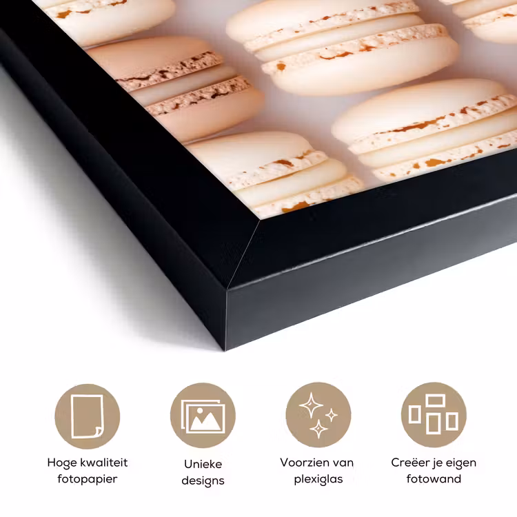 Poster met lijst - Macarons - Beige - Bruin — 6
