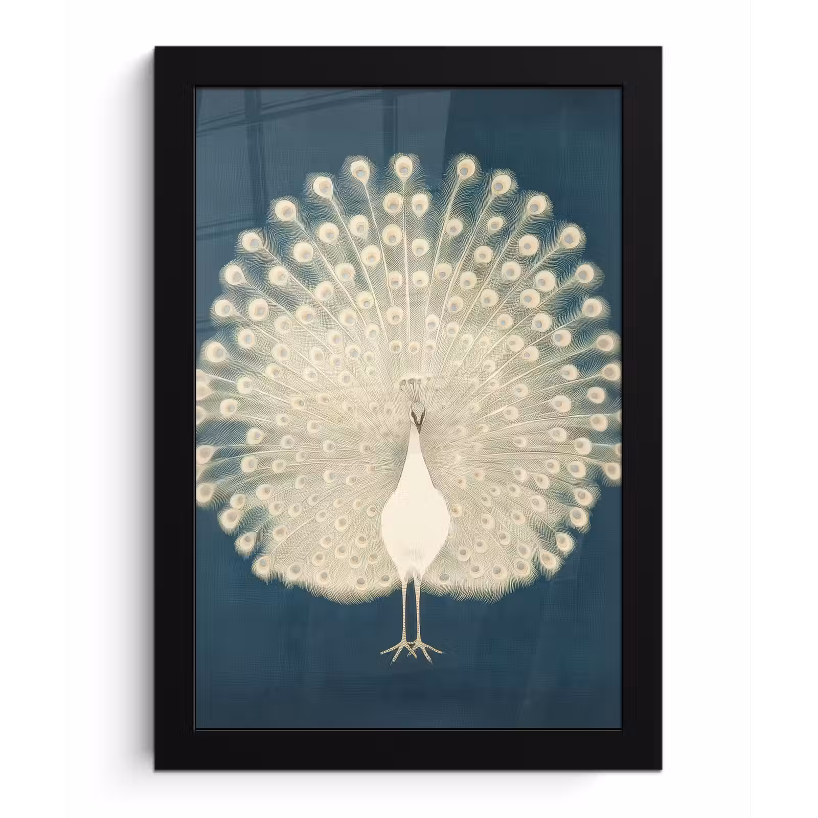 Poster met lijst - Vogel - Blauw - Vintage — 1