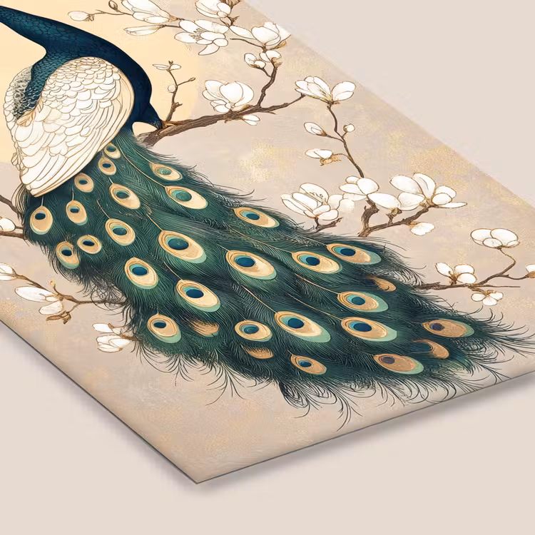 Poster met lijst - Pauw - Tak - Bloemen — 7