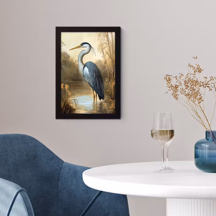 Poster met lijst - Reiger - Water - Planten — 4