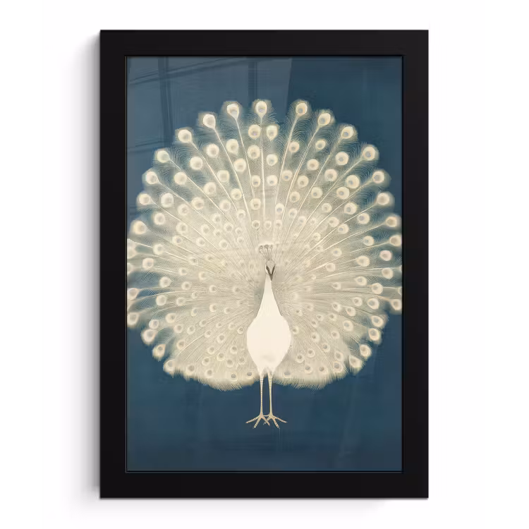 Poster met lijst - Vogel - Blauw - Vintage — 1