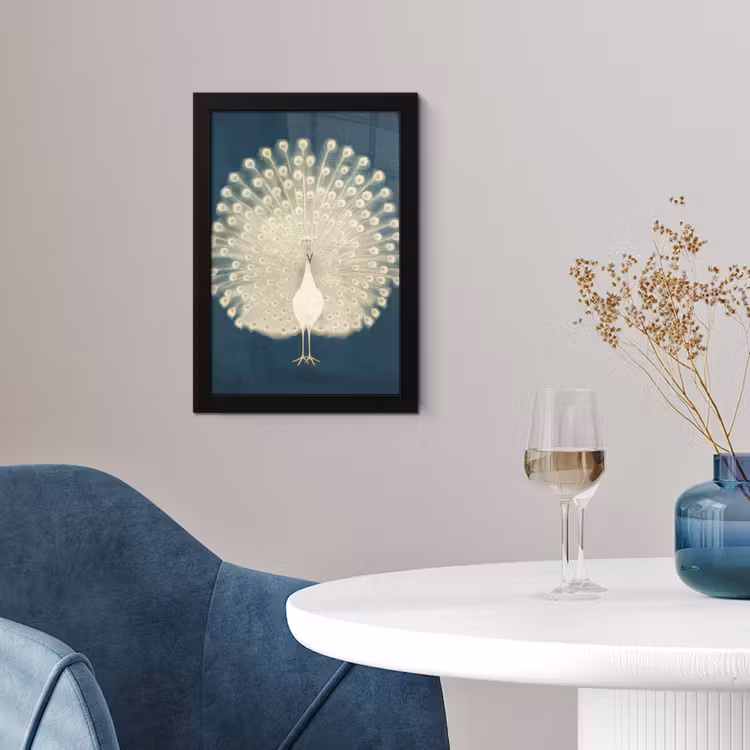 Poster met lijst - Vogel - Blauw - Vintage — 4