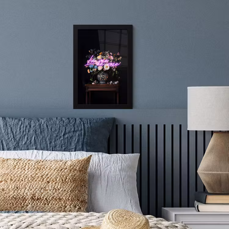 Poster met lijst - La Vie en Rose Stilleven Bloemen — 3