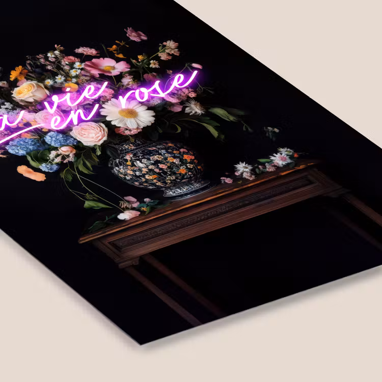 Poster met lijst - La Vie en Rose Stilleven Bloemen — 7