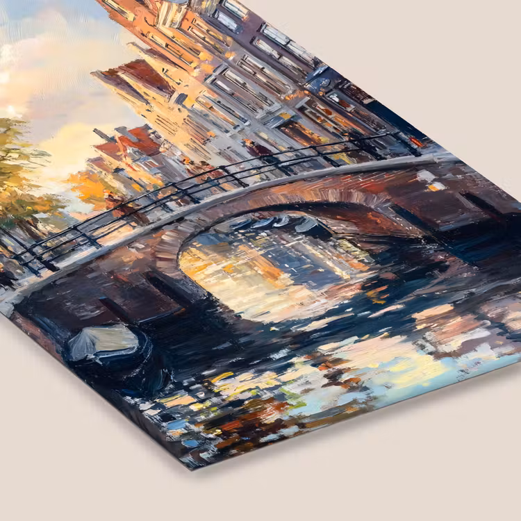 Poster met lijst - Brug - Stad - Huizen - Boot — 7