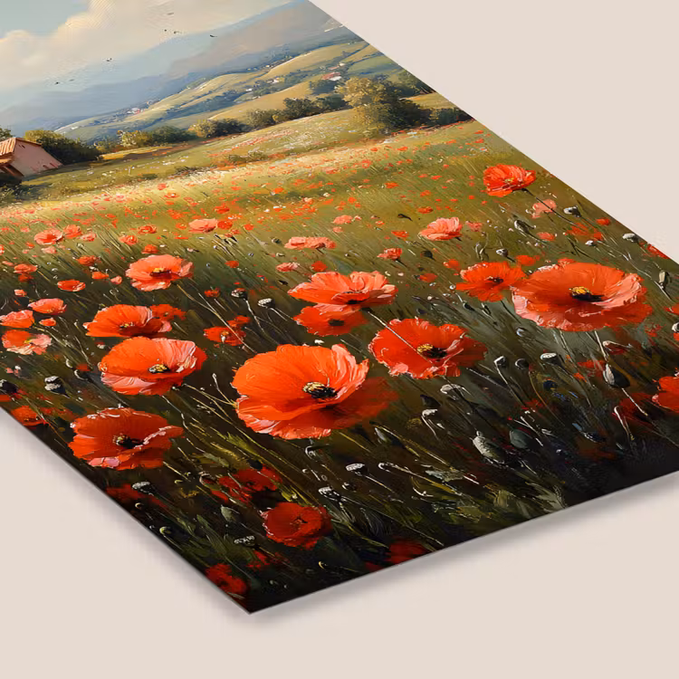 Poster met lijst - Klaprozen - Rood - Heuvels - Landschap — 7