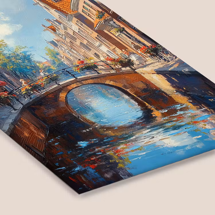 Poster met lijst - Stad - Gracht - Zon - Fietsen — 7