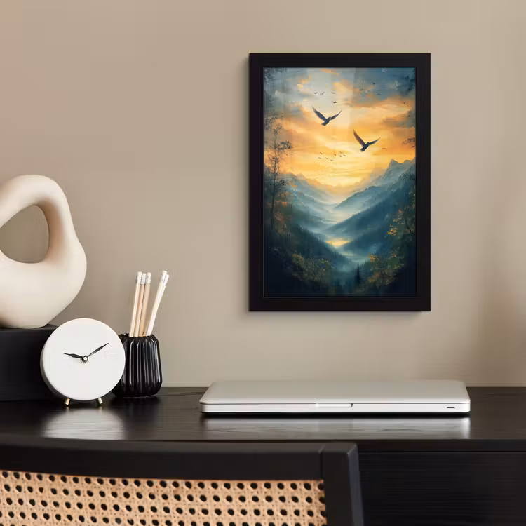 Poster met lijst - Vogels - Zon - Bomen - Groen — 2