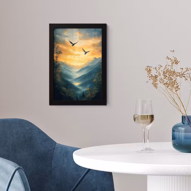 Poster met lijst - Vogels - Zon - Bomen - Groen — 4