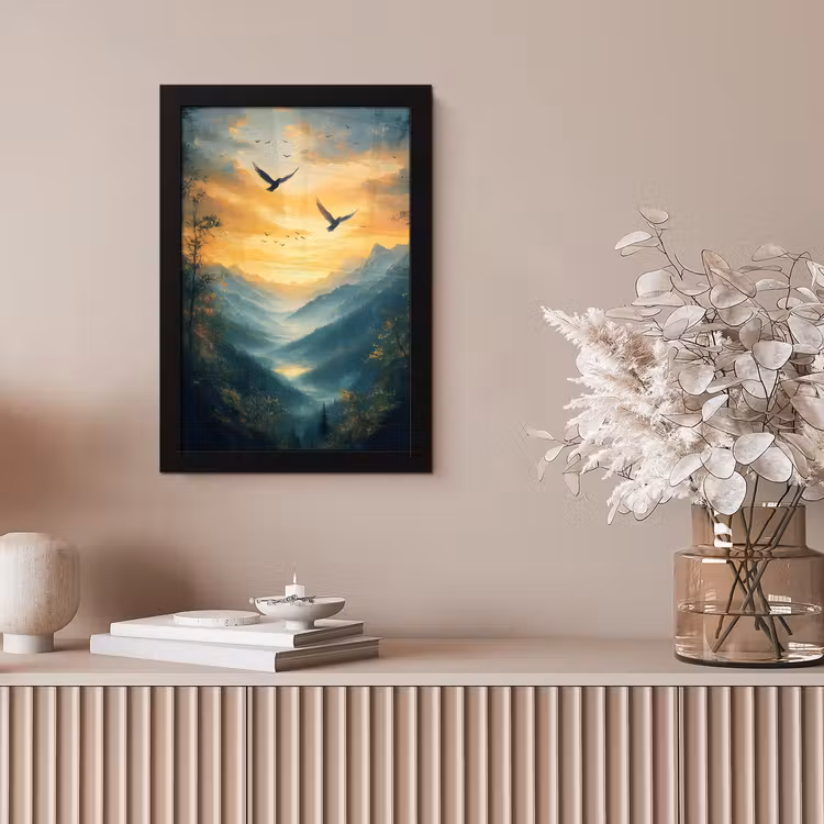 Poster met lijst - Vogels - Zon - Bomen - Groen — 5