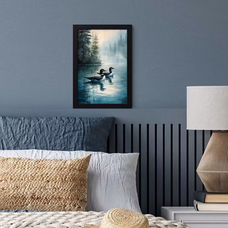 Poster met lijst - Bos - Water - Eenden - Mistig — 3