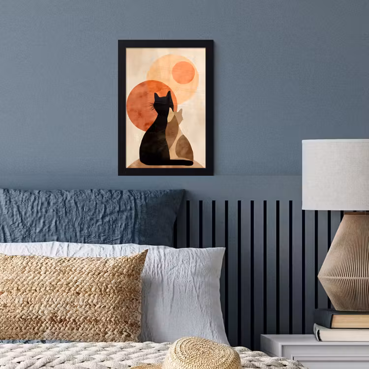 Poster met lijst - Katten - Zwart - Abstract - Cirkels — 3
