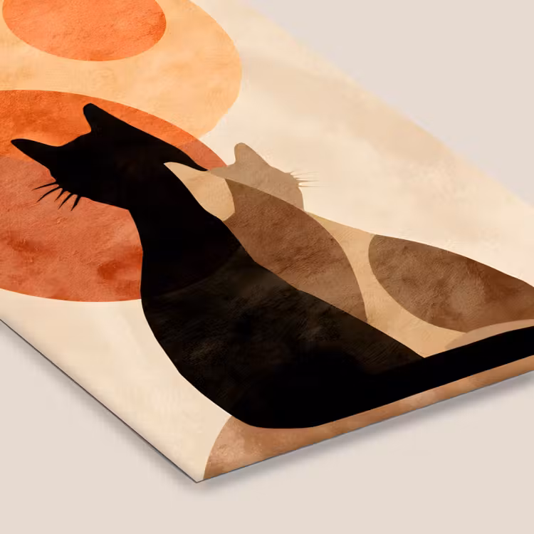 Poster met lijst - Katten - Zwart - Abstract - Cirkels — 7