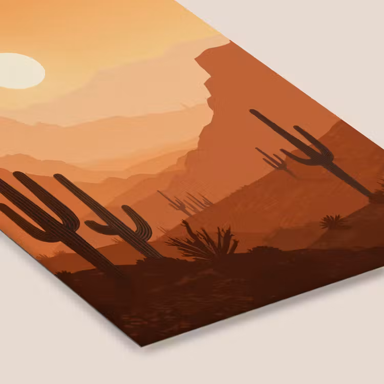 Poster met lijst - Landschap - Woestijn - Cactussen - Zon — 7