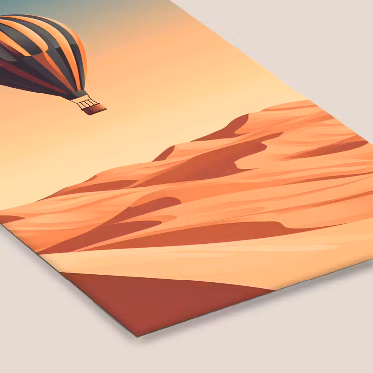 Poster met lijst - Luchtballon - Woestijn - Zonsondergang - Blauw — 7