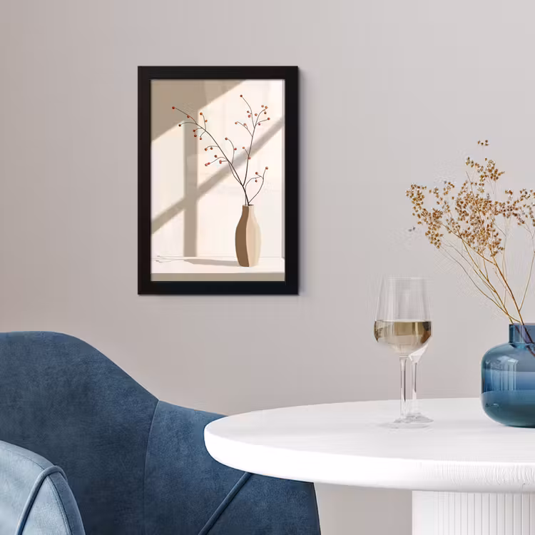 Poster met lijst - Vaas - Takken - Bessen - Minimalistisch — 4