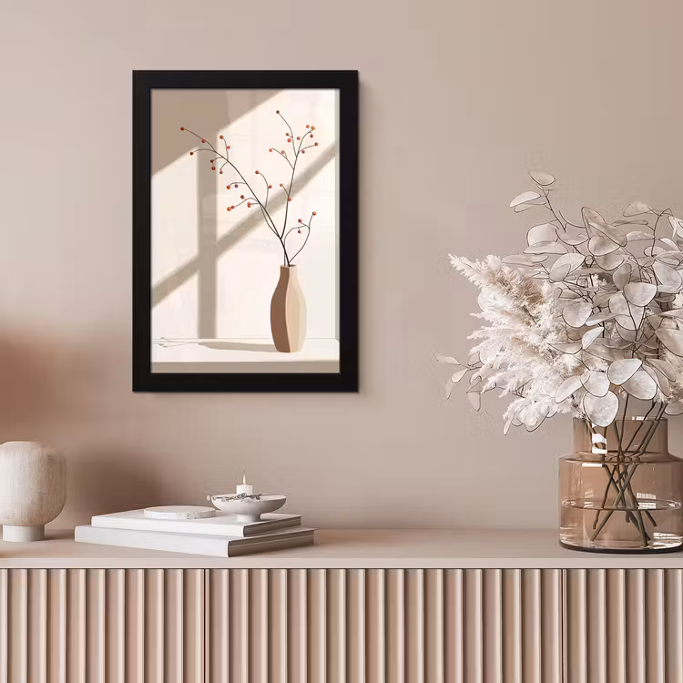 Poster met lijst - Vaas - Takken - Bessen - Minimalistisch — 5