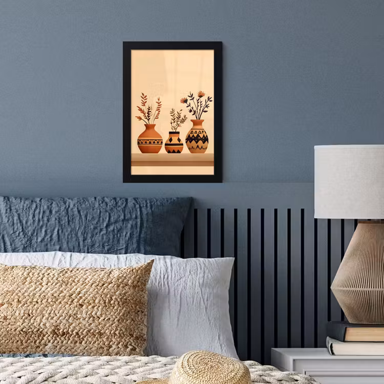 Poster met lijst - Vazen - Bloemen - Bladeren - Minimalistisch — 3