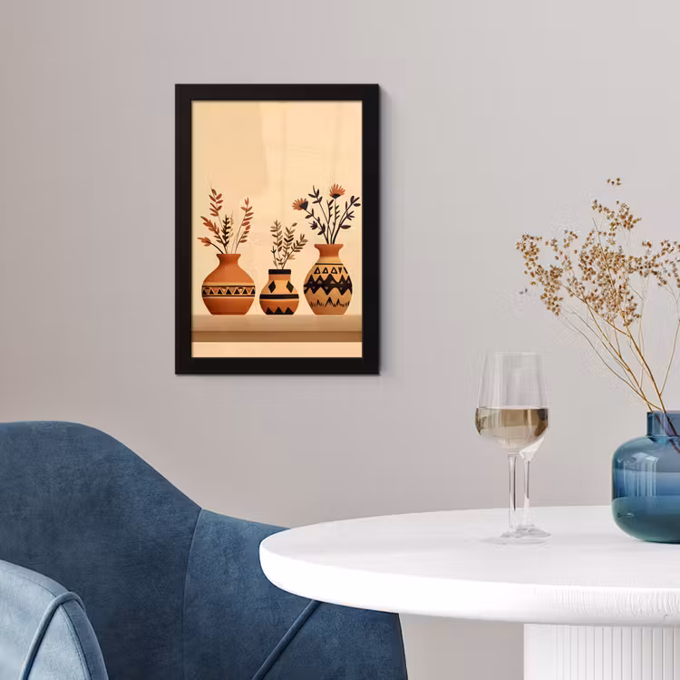 Poster met lijst - Vazen - Bloemen - Bladeren - Minimalistisch — 4