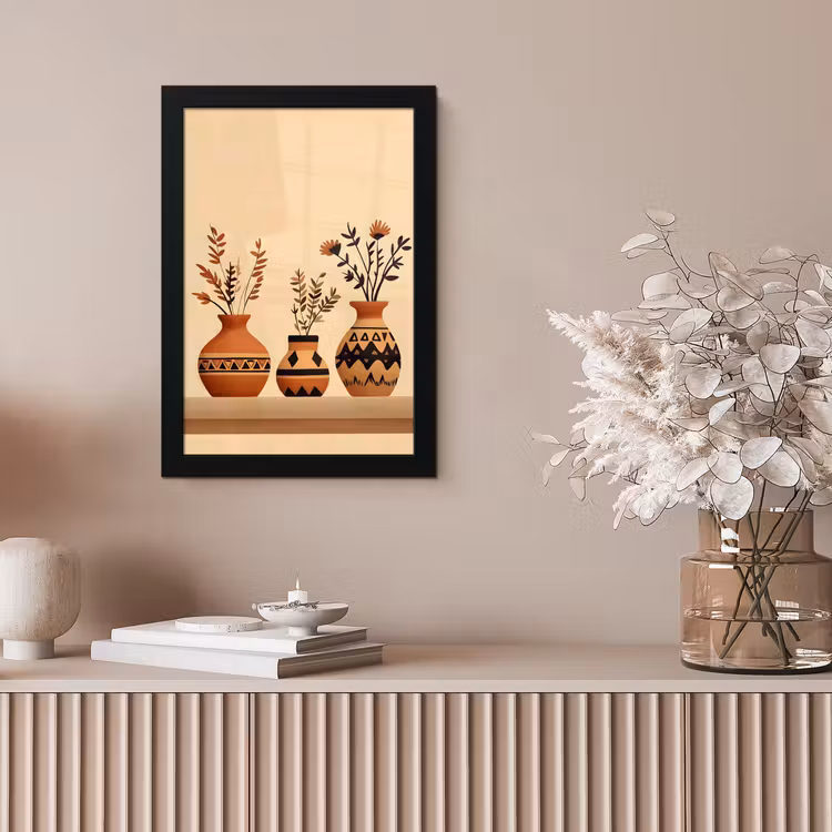 Poster met lijst - Vazen - Bloemen - Bladeren - Minimalistisch — 5