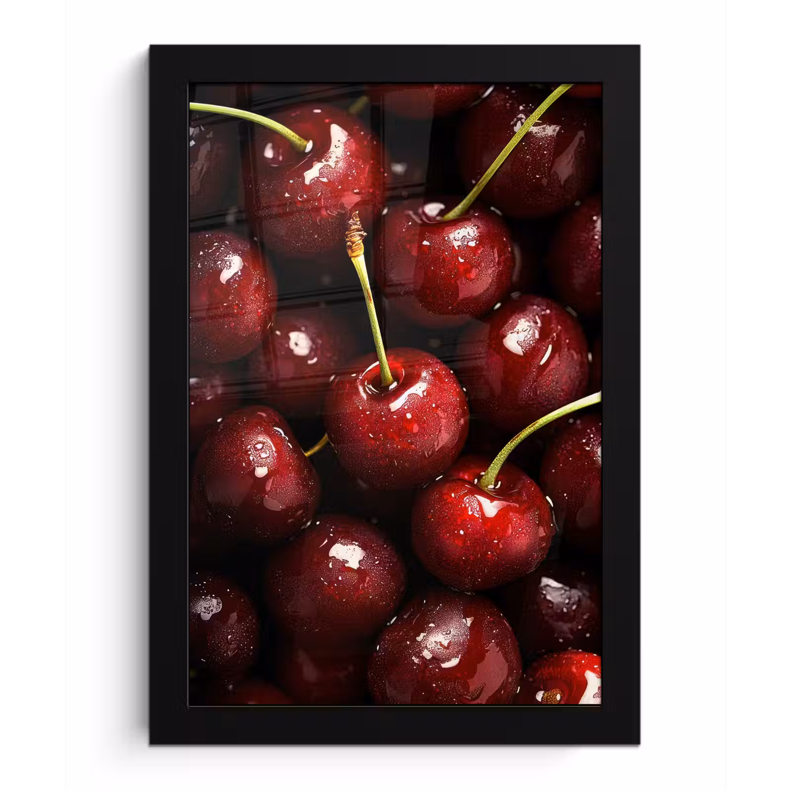 Poster met lijst - Rood - Fruit - Kersen — 1