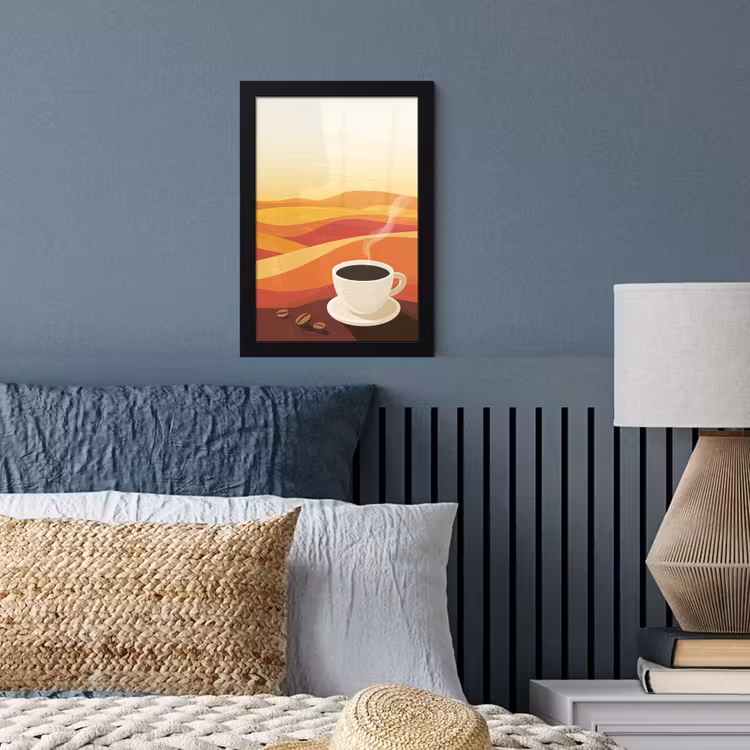 Poster met lijst - Koffie - Landschap - Oranje - Koffiebonen — 3