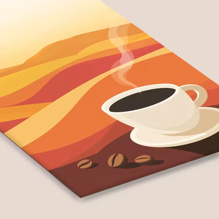 Poster met lijst - Koffie - Landschap - Oranje - Koffiebonen — 7