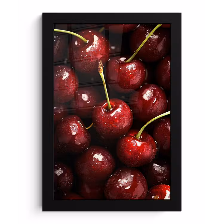 Poster met lijst - Rood - Fruit - Kersen — 1