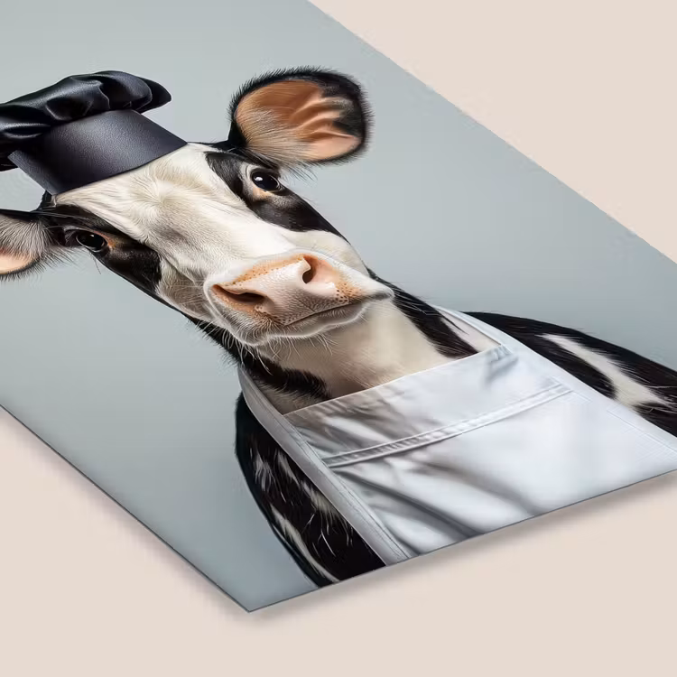 Poster met lijst - Koe - Zwart - Wit - Kok — 7