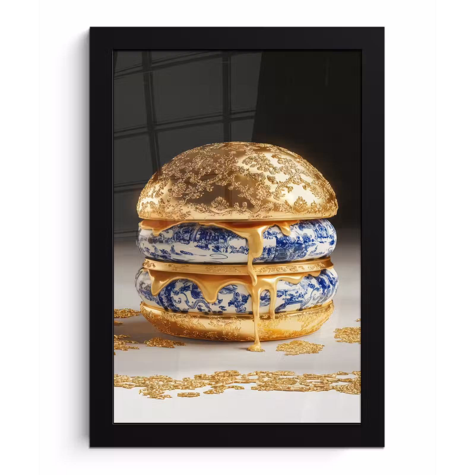 Poster met lijst - Delftsblauw - Goud - Burger — 1